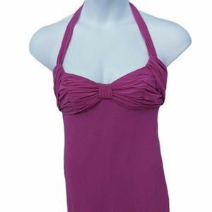 London Times Pink Purple Halter Chiffon Dress Size 12